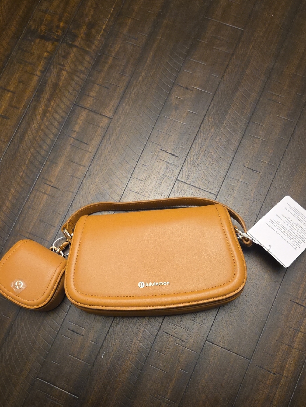 Lululemon Tan Cactus "Leather" Mini Bad With Mini Sac